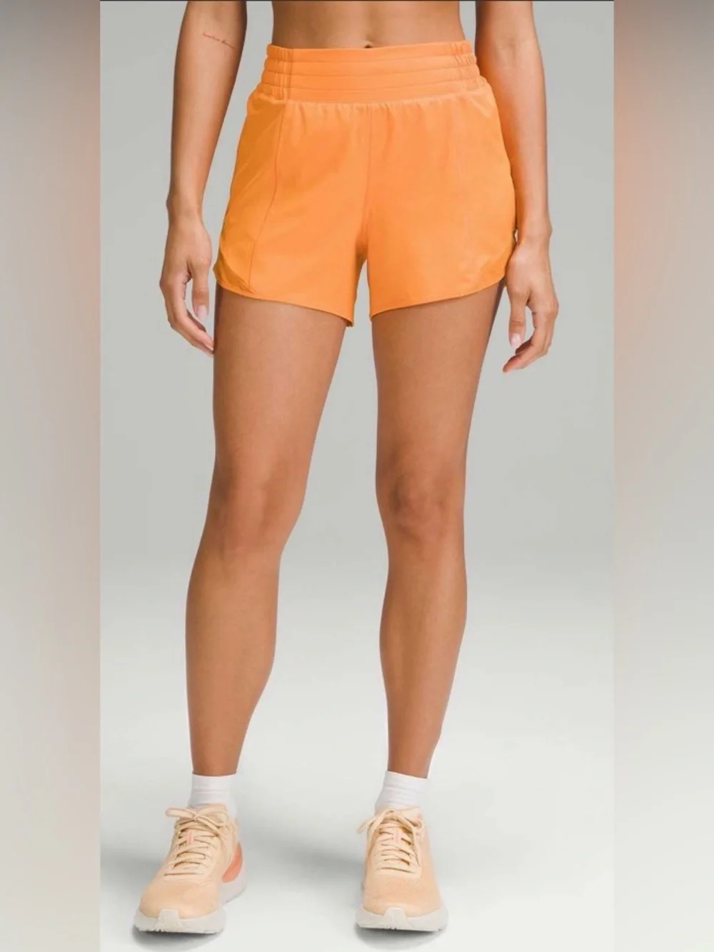 NWOT New Lululemon Hotty Hot High-Rise Lined Short 4" Lit Orange